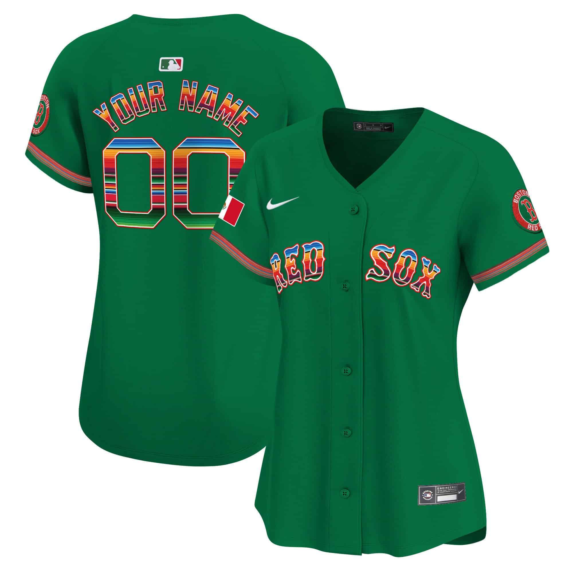 Women Boston Red Sox Green 2024 Nike Mexico Vapor Premier Limited Custom MLB Jersey->customized mlb jersey->Custom Jersey